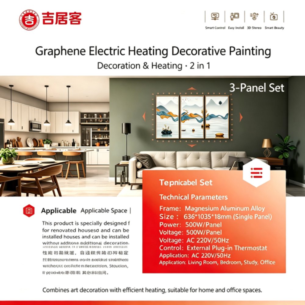 Home living setting Graphene Electric Heating Decorative Art (Multi-panel Set)